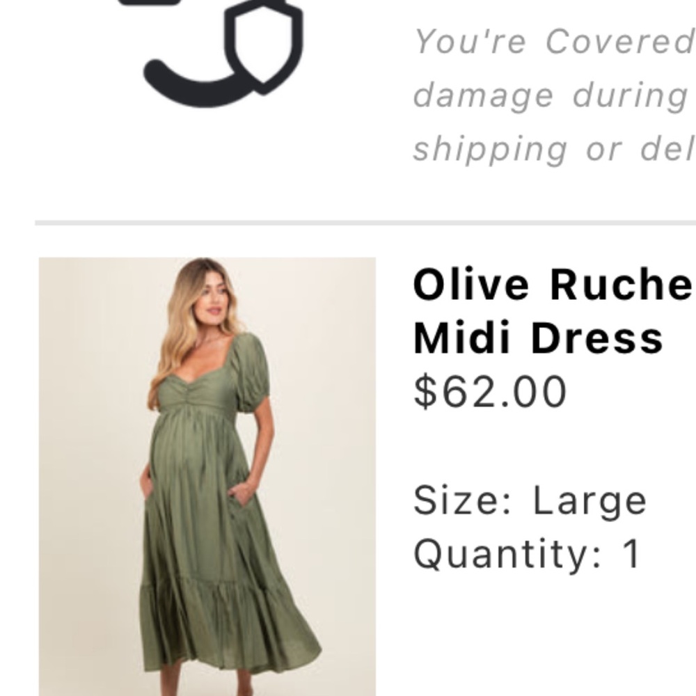 Sage Green Maternity Midi Dress